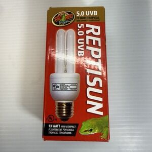 Zoo Med Reptisun 5.0 UVB Tropical Mini Compact Fluorescent Lamp, 13 Watt